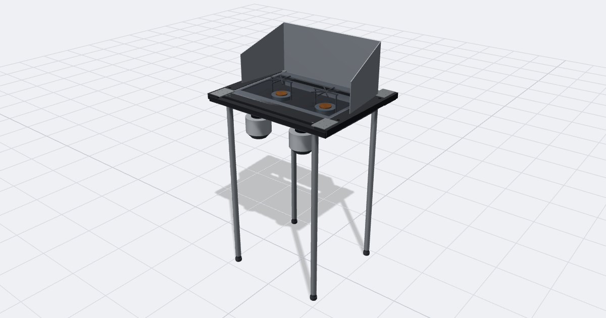 Double Burner Stove, drawn by the planner