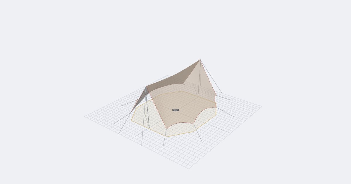 TAKIBI Tarp Octa, drawn by the planner